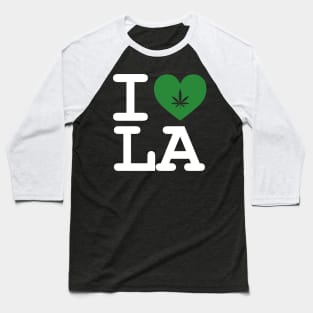 I Love LA Cannabis Medical Marijuana Pot Leaf Design Baseball T-Shirt